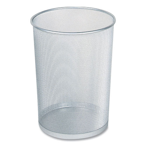 Steel Mesh Wastebasket, 5 gal, Steel Mesh, Silver-(RCPWMB20SLV)