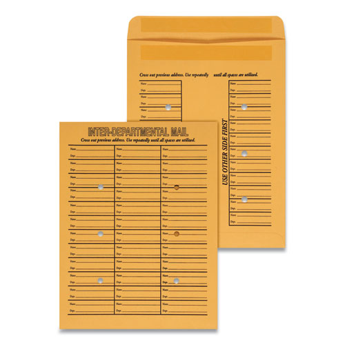 Deluxe Interoffice Press and Seal Envelopes, #97, Two-Sided Three-Column Format, 10 x 13, Brown Kraft, 100/Box-(UNV63570)