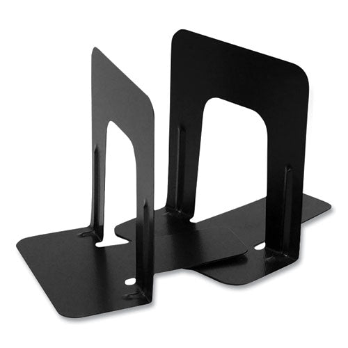 Steel Bookends, Nonskid, 4.75 x 5.13 x 5, Black, 1 Pair-(OIC93001)