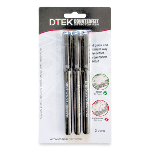 DTEK Counterfeit Detector Pens, U.S. Currency, 3/Pack-(CNK560191)