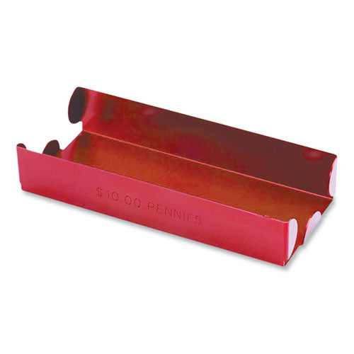 Metal Coin Tray, Pennies, Stackable, 3.5 x 10 x 1.75, Red-(CNK560065)