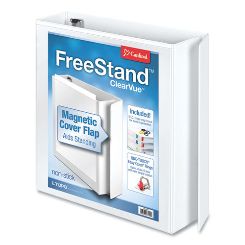 FreeStand Easy Open Locking Slant-D Ring Binder, 3 Rings, 2" Capacity, 11 x 8.5, White-(CRD43120)