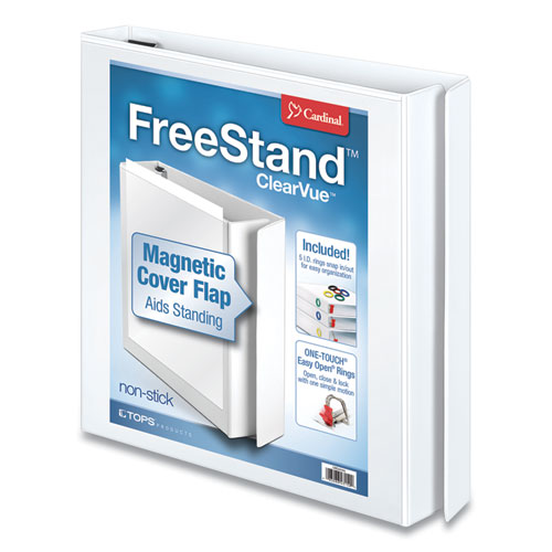 FreeStand Easy Open Locking Slant-D Ring Binder, 3 Rings, 1" Capacity, 11 x 8.5, White-(CRD43100)