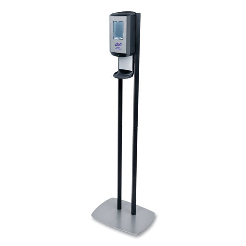 CS6 Hand Sanitizer Floor Stand with Dispenser, 1,200 mL, 13.5 x 5 x 28.5, Graphite/Silver-(GOJ7416DS)
