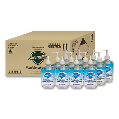Hand Sanitizer Gel, 18 oz Pump Bottle, Fragrance-Free, 12/Carton-(PGC85793)