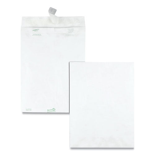 Lightweight 14 lb Tyvek Catalog Mailers, #10 1/2, Square Flap, Redi-Strip Adhesive Closure, 9 x 12, White, 100/Box-(QUAR1460)