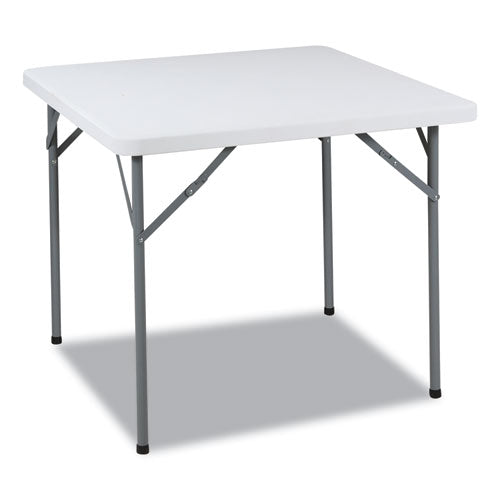 IndestrucTable Classic Folding Table, Square Top, 200 lb Capacity, 34w x 34d x 29h, Platinum Granite-(ICE65253)