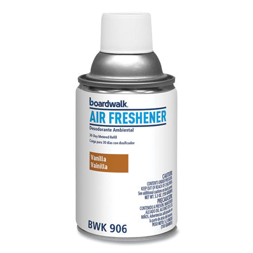 Metered Air Freshener Refill, Vanilla Bean, 5.3 oz Aerosol Spray, 12/Carton-(BWK906)