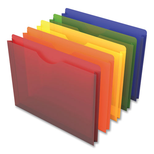 Moisture Resistant File Pocket, 1" Expansion, Letter Size, Assorted Colors, 10/Pack-(TUD903616)