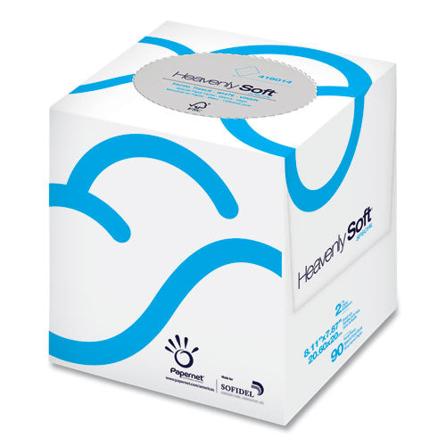 Heavenly Soft Facial Tissue, 2-Ply, White, 90/Cube Box, 36 Boxes/Carton-(SOD416014)