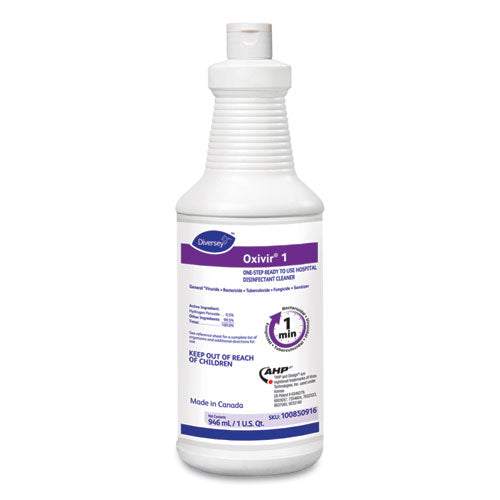 Oxivir 1 RTU Disinfectant Cleaner, 32 oz Spray Bottle, 12/Carton-(DVO100850916)