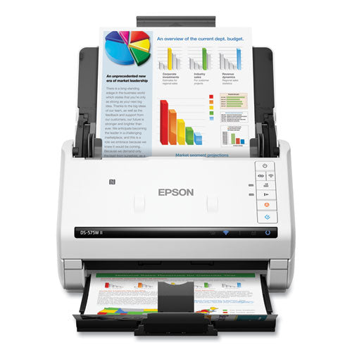 DS-575W II Wireless Color Duplex Document Scanner, 600 dpi Optical Resolution, 50-Sheet Duplex Auto Document Feeder-(EPSB11B263202)