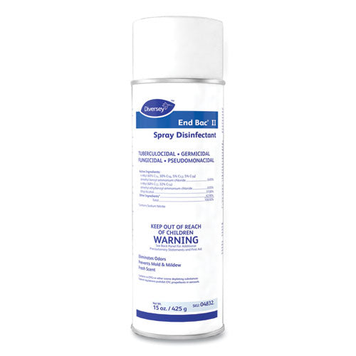 End Bac II Spray Disinfectant, Fresh Scent, 15 oz Aerosol Spray, 12/Carton-(DVO04832)