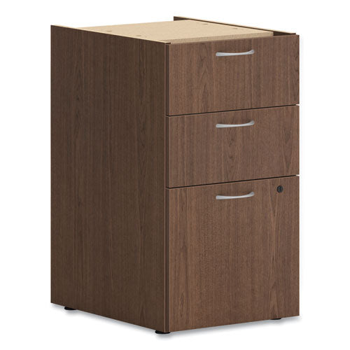 Mod Support Pedestal, Left or Right, 3-Drawers: Box/Box/File, Legal/Letter, Sepia Walnut, 15" x 20" x 28"-(HONPLPSBBFLE1)