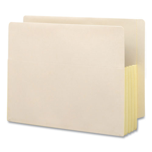 Manila End Tab File Pockets with Tyvek-Lined Gussets, 3.5" Expansion, Letter Size, Manila, 10/Box-(SMD75164)