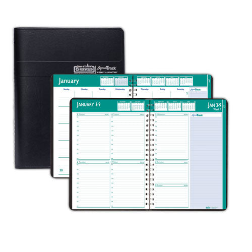 Express Track Recycled Weekly Appointment Book/Monthly Planner, 11 x 8.5, Black Cover, 13-Month (Jan to Jan): 2023 to 2024-(HOD29602)