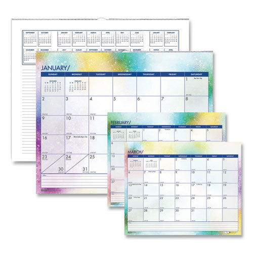 Recycled Cosmos Wall Calendar, Cosmos Artwork, 14.88 x 12, White/Blue/Multicolor Sheets, 12-Month (Jan to Dec): 2023-(HOD3459)