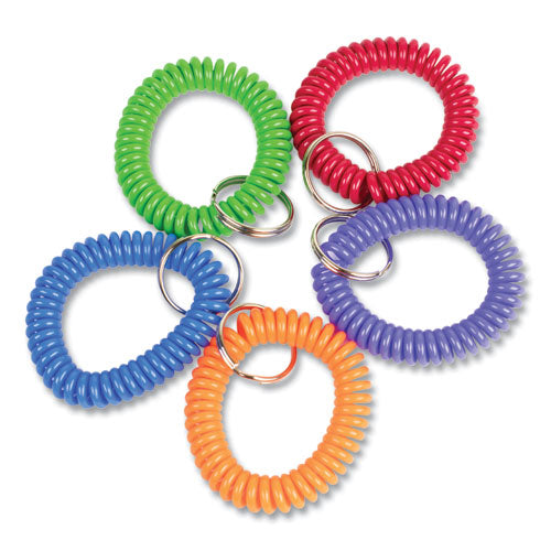 Wrist Key Coil Key Organizers, Blue/Green/Orange/Purple/Red, 10/Pack-(CNK565104)