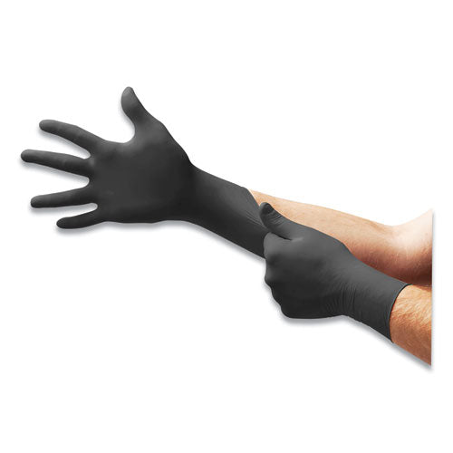 MICROFLEX MidKnight Powder-Free Nitrile Gloves, 4.7 mil Palm, 5.9 mil Fingers, 2X-Large, Black, 100/Box-(ANSMK296XXL)