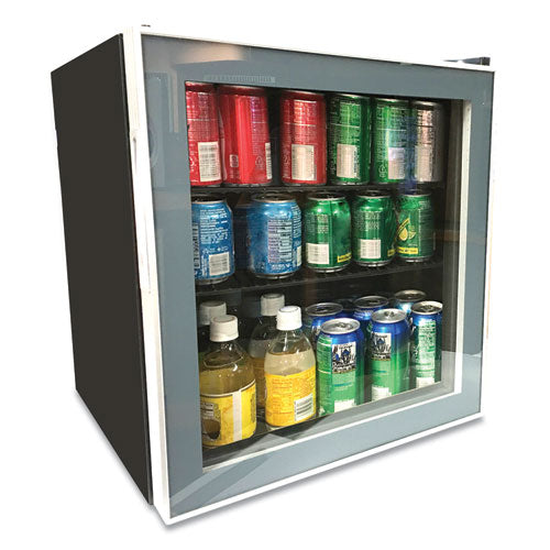 1.6 Cu. Ft. Refrigerator/Beverage Cooler, 18.25 x 17.25 x 20, Black/Platinum Trim Glass Door-(AVAARBC17T2PG)