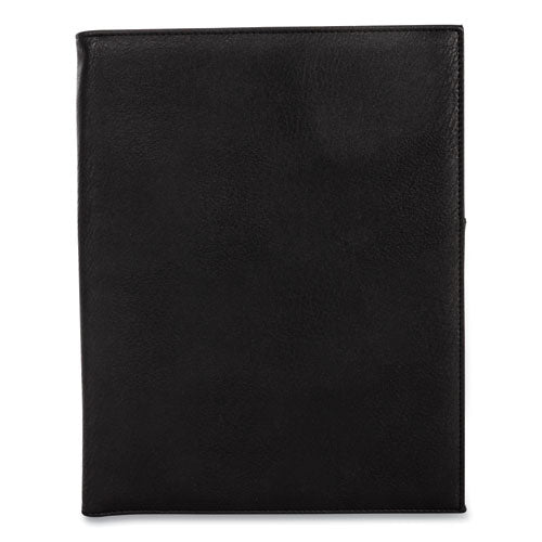 Faux-Leather Padfolio, 9 x 12 Pad, 9.75 x 12.5, Black-(BND5042BSBLACK)