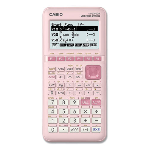 FX-9750GIII 3rd Edition Graphing Calculator, 21-Digit LCD, Pink-(CSOFX9750GIIIPK)