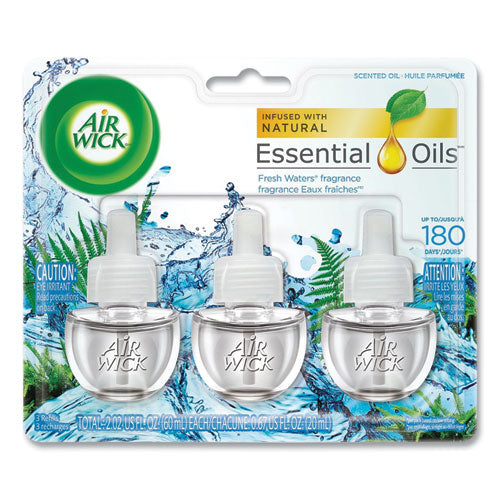 Scented Oil Refill, Fresh Waters, 0.67 oz, 3/Pack, 6 Packs/Carton-(RAC84473)