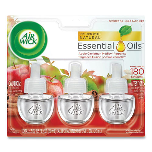 Scented Oil Refill, Warming - Apple Cinnamon Medley, 0.67 oz, 3/Pack, 6 Packs/Carton-(RAC83550)