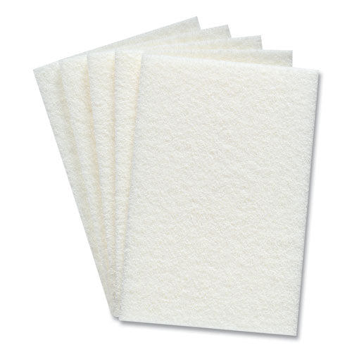 Light Duty Scouring Pads, White, 60/Pack-(CWZ24418474)