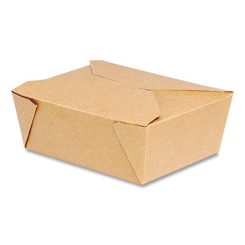 Reclosable One-Piece Natural-Paperboard Take-Out Box, 6.75 x 5.44 x 3.5, Brown, Paper, 300/Carton-(DXE8TOC)