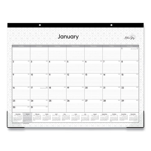 Enterprise Desk Pad, Geometric Artwork, 22 x 17, White/Gray Sheets, Black Binding, Clear Corners, 12-Month (Jan-Dec): 2023-(BLS111294)