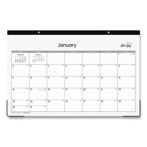 Enterprise Desk Pad, Geometric Artwork, 17 x 11, White/Gray Sheets, Black Binding, Clear Corners, 12-Month (Jan-Dec): 2023-(BLS111293)