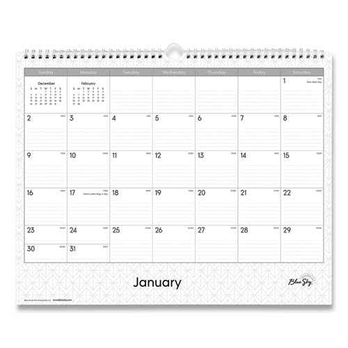 Enterprise Wall Calendar, Enterprise Geometric Artwork, 15 x 12, White/Gray Sheets, 12-Month (Jan to Dec): 2023-(BLS111292)