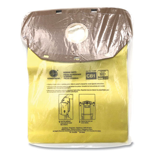 Disposable Closed Collar Vacuum Bags, Allergen CB1, 10/Pack-(HVR24414061)