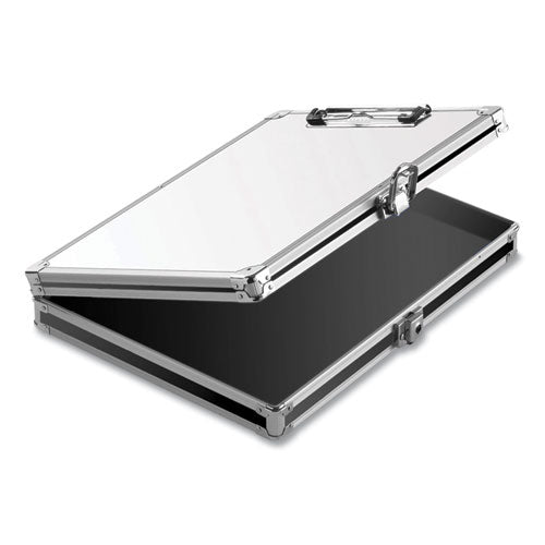 Whiteboard Locking Storage Clipboard, Holds 8.5 x 11 Sheets, White/Silver/Black-(IDEVZ00717PDQ)