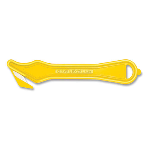 Excel Plus Safety Cutter, 7" Plastic Handle, Yellow, 10/Box-(KLVPLS40030Y)