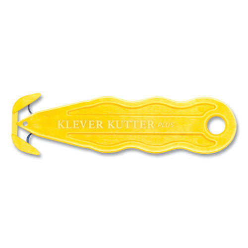 Kurve Blade Plus Safety Cutter, 5.75" Plastic Handle, Yellow, 10/Box-(KLVPLS100Y)