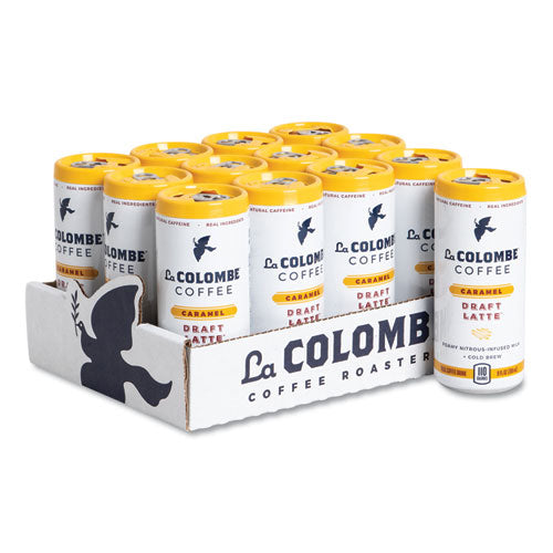 Cold Brew Draft Latte, Caramel, 9 oz Can, 12/Carton-(LALLCT00093)