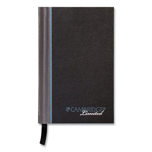 Pocket-Sized Casebound Notebook, 1-Subject, Wide/Legal Rule, Black/Gray/Blue Cover, (96) 5.25 x 3.5 Sheets-(MEA59065)