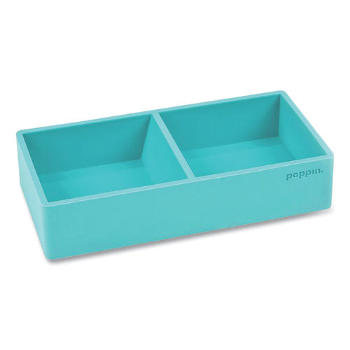 Softie This + That Tray, 2 Compartments, Silicone, 3 x 6.25 x 1.5, Aqua-(PPJ100440)