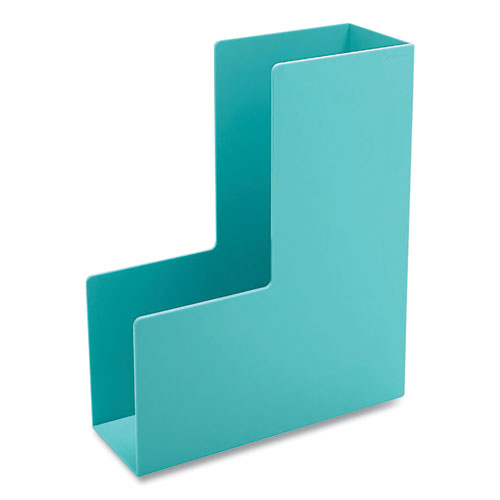 Plastic Magazine Box, 3.75 x 9.75 x 12.25, Aqua-(PPJ101283)