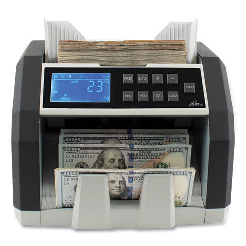 Front Load Bill Counter with Counterfeit Detection, 1,400 Bills/min, 9.76 x 10.63 x 9.65, Black/Gray-(RSIRBCED200)