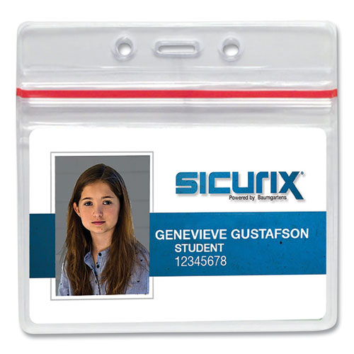 Sealable Cardholder, Horizontal, 3.75 x 2.62, Clear, 50/Pack-(SRXBAU47830)