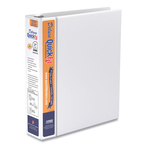 QuickFit PRO Deluxe Heavy Duty Storage D-Ring View Binder, 3 Rings, 2" Capacity, 11 x 8.5, White-(STW89030)