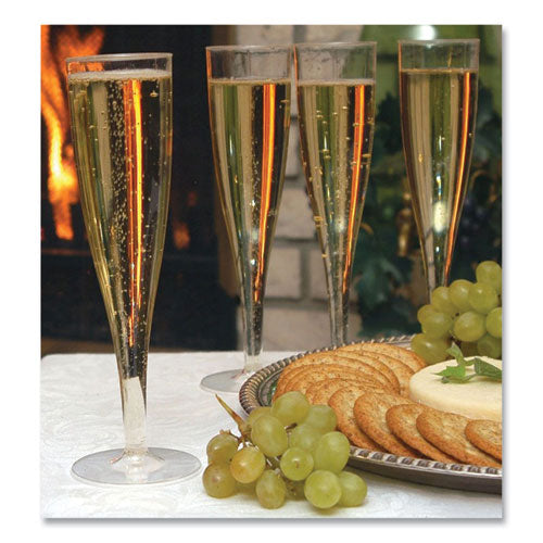 Plastic Champagne Glasses, 5 oz, Clear, 10/Pack-(TBL0244Z)
