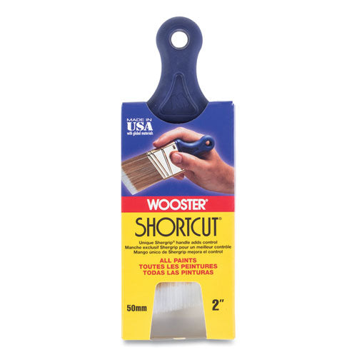 Shortcut Paint Brush, Nylon/Polyester Bristles, 2" Wide, Flat Profile, Plastic Handle-(WBC0Q32110020)