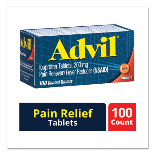 Ibuprofen Pain Reliever Tablets, 100 Count-(AVL015040)