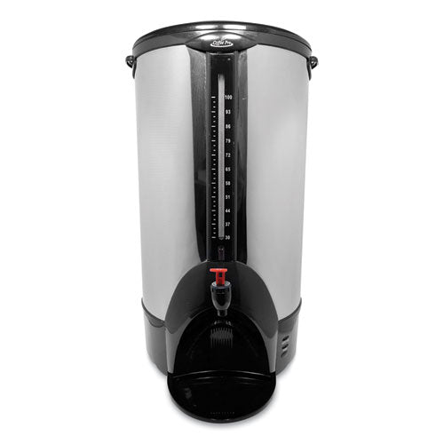 Home/Business 100-Cup Double-Wall Percolating Urn, Stainless Steel-(CFRCP100XX)