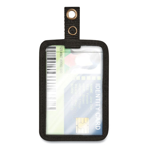 MyID Leather ID Badge Holder, Vertical/Horizontal, 2.5 x 4, Black-(COS075009)