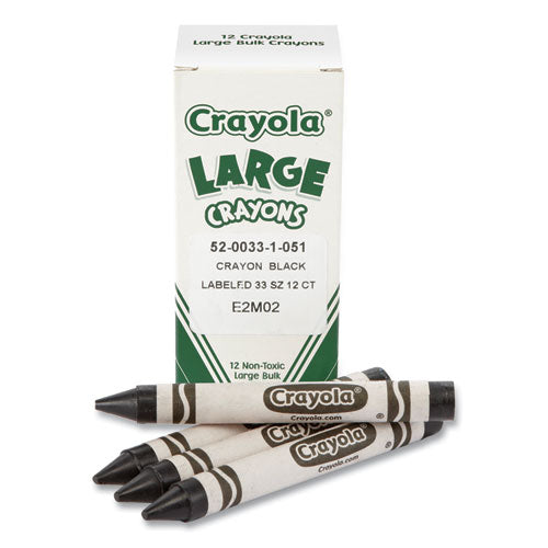 Large Crayons, Black, 12/Box-(CYO520033051)